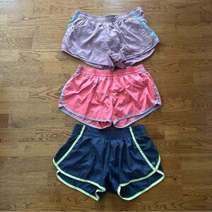 Gap Fit Active Shorts Drawstring Pockets Women XS S 3 Pair LOT Gray Pink Purple